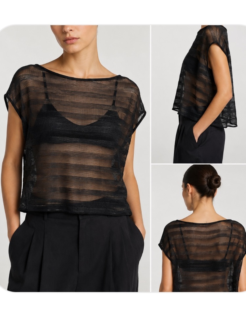 Sarah Pacini sheer mesh top